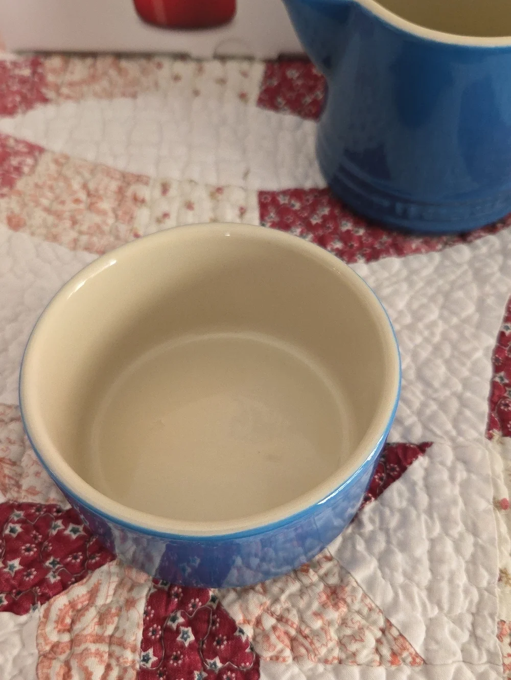 Le Creuset Blue Stoneware Creamer and Sugar Dish Set
